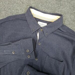 The Normal Brand Button Puremeso Button Down Shirt Mens Large Navy Blue READ